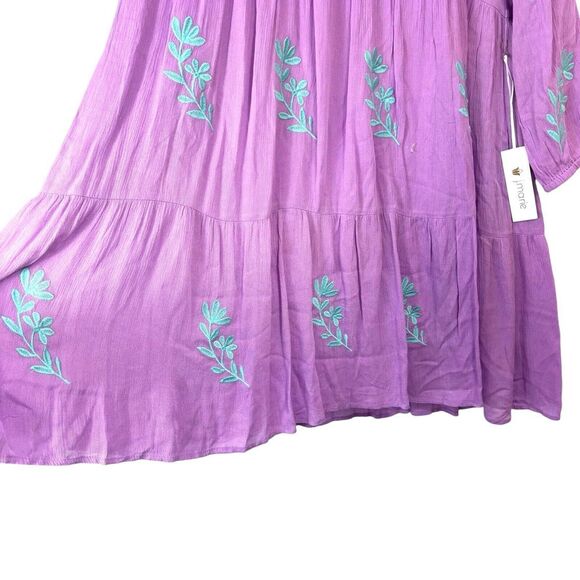 J Marie embroidered Madeline Dress Lavender Size S Peasant Cottagecore - Picture 5 of 10